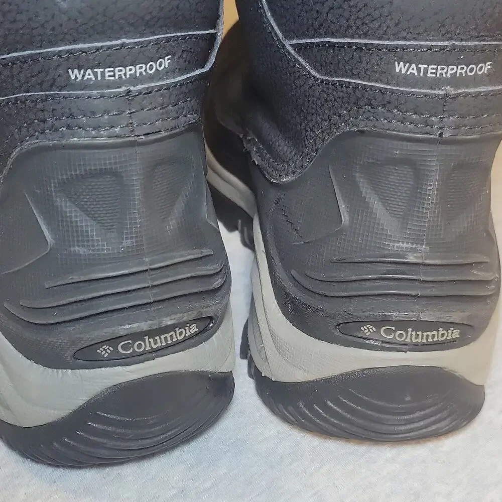 Columbia Omni-Tech Waterproof Hiking Boots Men's 10.5 Black Gray YM5400-010